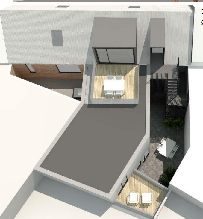 Energetische verbouwing van 4 appartementen dakterras 3D
