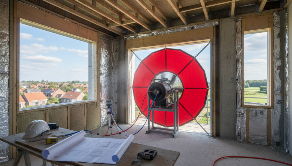 Blowerdoortest luchtdichtsmeting verplicht Vlaanderen