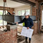 Stabiliteitswerken zonder vergunning met stalen ligger en stabiliteitsingenieur